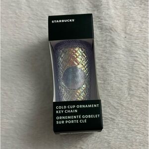 Starbucks iridescent diamond pattern ornament / keychain